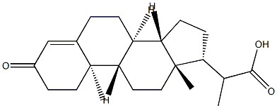 2-[(8S,9S,10R,13R,14S,17R)-10,13-dimethyl-3-oxo-1,2,6,7,8,9,11,12,14,15,16,17-dodecahydrocyclopenta[a]phenanthren-17-yl]propanoic acid Struktur