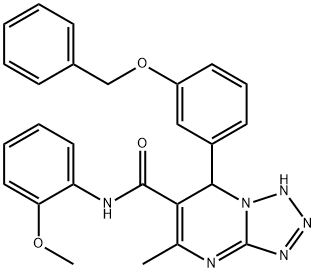 7-(3-(benzyloxy)phenyl)-N-(2-methoxyphenyl)-5-methyl-4,7-dihydrotetrazolo[1,5-a]pyrimidine-6-carboxamide Structure