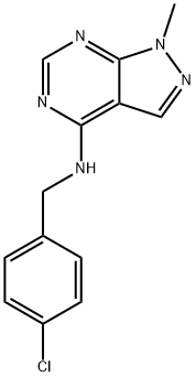 1H-Pyrazolo[3,4-d]pyrimidin-4-amine,N-[(4-chlorophenyl)methyl]-1-methyl- Structure