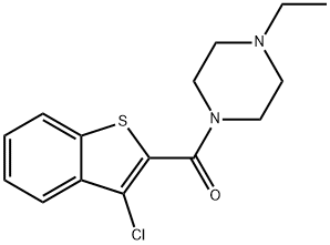 (3-chloro-1-benzothiophen-2-yl)-(4-ethylpiperazin-1-yl)methanone Struktur