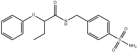 2-phenoxy-N-[(4-sulfamoylphenyl)methyl]butanamide Struktur