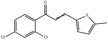 (2E)-1-(2,4-dichlorophenyl)-3-(5-methylthiophen-2-yl)prop-2-en-1-one Struktur