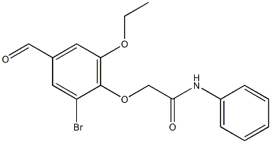2-(2-溴-6-乙氧基-4-甲酰基苯氧基)-N-苯基乙酰胺, 575449-90-0, 结构式