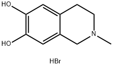 2-methyl-6,7-dihydroxy-1,2,3,4-tetrahydroisoquinoline hydrobromide 化学構造式