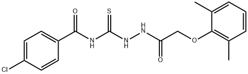 4-chloro-N-({2-[(2,6-dimethylphenoxy)acetyl]hydrazino}carbonothioyl)benzamide Structure