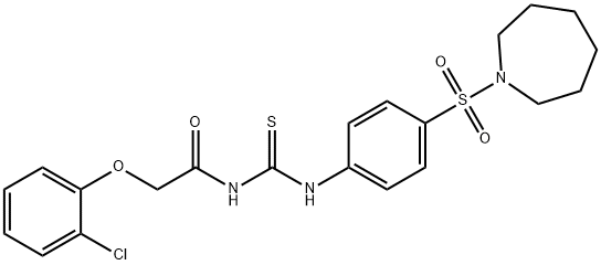 N-({[4-(1-azepanylsulfonyl)phenyl]amino}carbonothioyl)-2-(2-chlorophenoxy)acetamide,590400-25-2,结构式