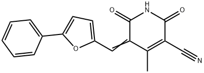 (5Z)-2-hydroxy-4-methyl-6-oxo-5-[(5-phenylfuran-2-yl)methylidene]-5,6-dihydropyridine-3-carbonitrile Structure