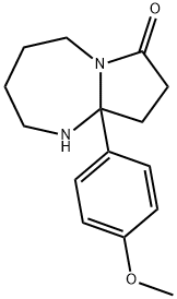 9a-(4-methoxyphenyl)-octahydro-1H-pyrrolo[1,2-a][1,3]diazepin-7-one Struktur
