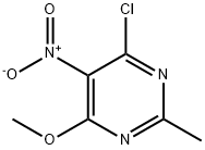 Pyrimidine, 4-chloro-6-methoxy-2-methyl-5-nitro- Structure