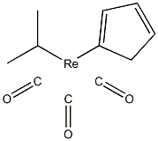 i-Propylcyclopentadienylrhenium tricarbonyl Struktur