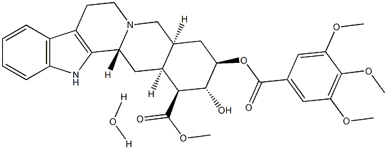 Yohimban-16-carboxylicacid, 17-hydroxy-18-[(3,4,5-trimethoxybenzoyl)oxy]-, methyl ester, monohydrate,(3b,16b,17a,18b,20a)- (9CI) Struktur