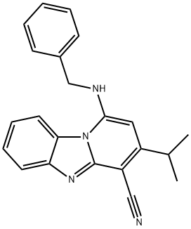 1-(benzylamino)-3-isopropylbenzo[4,5]imidazo[1,2-a]pyridine-4-carbonitrile Structure