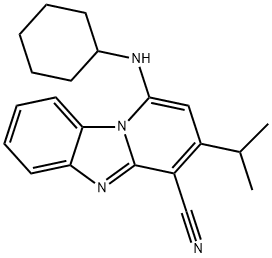 1-(cyclohexylamino)-3-isopropylbenzo[4,5]imidazo[1,2-a]pyridine-4-carbonitrile Structure