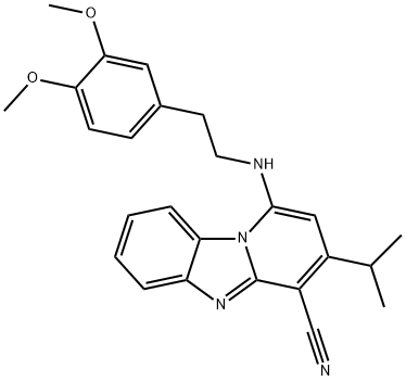1-((3,4-dimethoxyphenethyl)amino)-3-isopropylbenzo[4,5]imidazo[1,2-a]pyridine-4-carbonitrile Structure