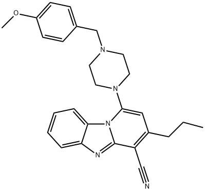 1-(4-(4-methoxybenzyl)piperazin-1-yl)-3-propylbenzo[4,5]imidazo[1,2-a]pyridine-4-carbonitrile Structure