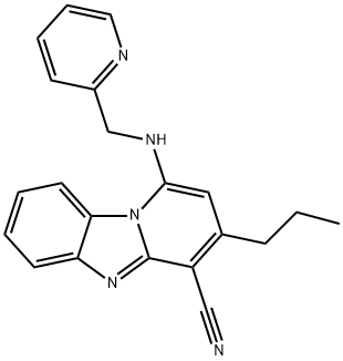 3-propyl-1-((pyridin-2-ylmethyl)amino)benzo[4,5]imidazo[1,2-a]pyridine-4-carbonitrile Struktur