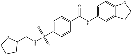 N-(benzo[d][1,3]dioxol-5-yl)-4-(N-((tetrahydrofuran-2-yl)methyl)sulfamoyl)benzamide,612525-96-9,结构式