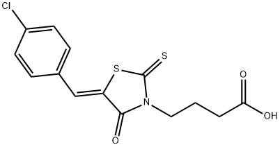 (Z)-4-(5-(4-chlorobenzylidene)-4-oxo-2-thioxothiazolidin-3-yl)butanoic acid Structure