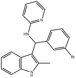 N-((3-bromophenyl)(2-methyl-1H-indol-3-yl)methyl)pyridin-2-amine Struktur