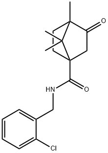 (4R)-N-(2-chlorobenzyl)-4,7,7-trimethyl-3-oxobicyclo[2.2.1]heptane-1-carboxamide 化学構造式