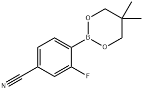 4-(5,5-dimethyl-1,3,2-dioxaborinan-2-yl)-3-fluoro-benzonitrile 结构式