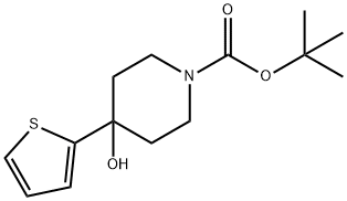 1-Piperidinecarboxylic acid,4-hydroxy-4-(2-thienyl)-,1,1-dimethylethyl ester Struktur