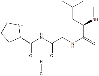 Glycinamide, L-prolyl-N-methyl-D-leucyl-, monohydrochloride 结构式