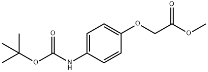 2-(4-((叔丁氧基羰基)氨基)苯氧基)乙酸甲酯, 632388-02-4, 结构式