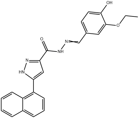 (E)-N-(3-ethoxy-4-hydroxybenzylidene)-3-(naphthalen-1-yl)-1H-pyrazole-5-carbohydrazide Structure