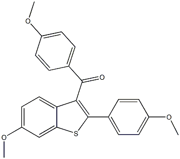 [6-methoxy-2-(4-methoxyphenyl)-1-benzothiophen-3-yl]-(4-methoxyphenyl)methanone Struktur