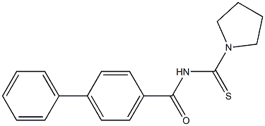 N-(1-pyrrolidinylcarbonothioyl)-4-biphenylcarboxamide Struktur