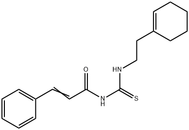 (E)-N-[2-(cyclohexen-1-yl)ethylcarbamothioyl]-3-phenylprop-2-enamide Struktur
