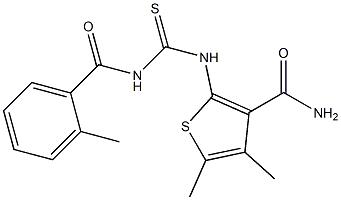 4,5-dimethyl-2-({[(2-methylbenzoyl)amino]carbonothioyl}amino)-3-thiophenecarboxamide Struktur