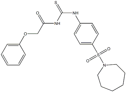 N-({[4-(1-azepanylsulfonyl)phenyl]amino}carbonothioyl)-2-phenoxyacetamide Structure