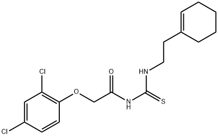 N-({[2-(1-cyclohexen-1-yl)ethyl]amino}carbonothioyl)-2-(2,4-dichlorophenoxy)acetamide Struktur