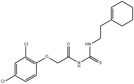 N-({[2-(1-cyclohexen-1-yl)ethyl]amino}carbonothioyl)-2-(2,4-dichlorophenoxy)acetamide Structure