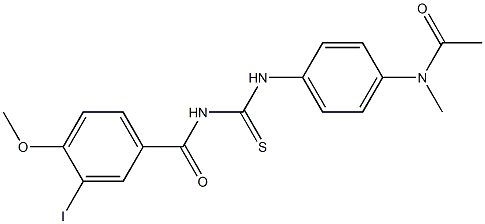 N-[({4-[acetyl(methyl)amino]phenyl}amino)carbonothioyl]-3-iodo-4-methoxybenzamide Structure