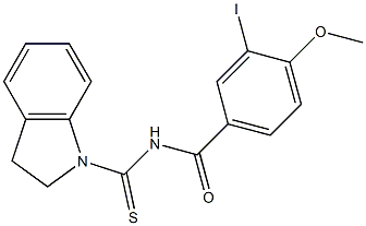 N-(2,3-dihydro-1H-indol-1-ylcarbonothioyl)-3-iodo-4-methoxybenzamide Structure