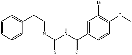 3-bromo-N-(2,3-dihydro-1H-indol-1-ylcarbonothioyl)-4-methoxybenzamide Structure