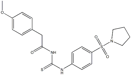 2-(4-methoxyphenyl)-N-({[4-(1-pyrrolidinylsulfonyl)phenyl]amino}carbonothioyl)acetamide Structure