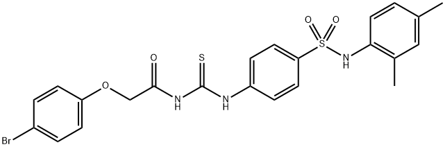 2-(4-bromophenoxy)-N-{[(4-{[(2,4-dimethylphenyl)amino]sulfonyl}phenyl)amino]carbonothioyl}acetamide Struktur