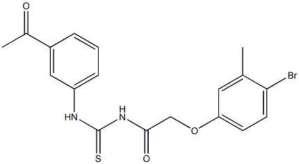 N-{[(3-acetylphenyl)amino]carbonothioyl}-2-(4-bromo-3-methylphenoxy)acetamide Structure