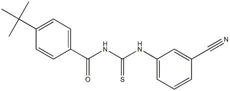 4-tert-butyl-N-{[(3-cyanophenyl)amino]carbonothioyl}benzamide Structure