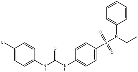 4-({[(4-chlorophenyl)amino]carbonyl}amino)-N-ethyl-N-phenylbenzenesulfonamide 结构式