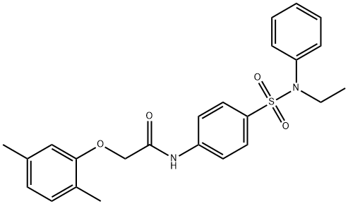 2-(2,5-dimethylphenoxy)-N-(4-{[ethyl(phenyl)amino]sulfonyl}phenyl)acetamide Structure
