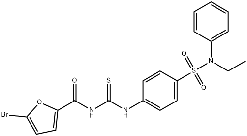 5-bromo-N-{[(4-{[ethyl(phenyl)amino]sulfonyl}phenyl)amino]carbonothioyl}-2-furamide Struktur