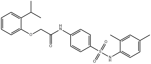 N-(4-{[(2,4-dimethylphenyl)amino]sulfonyl}phenyl)-2-(2-isopropylphenoxy)acetamide 结构式