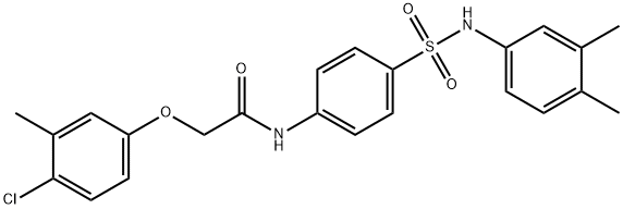 2-(4-chloro-3-methylphenoxy)-N-(4-{[(3,4-dimethylphenyl)amino]sulfonyl}phenyl)acetamide Structure