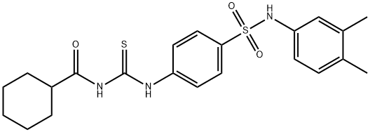 N-{[(4-{[(3,4-dimethylphenyl)amino]sulfonyl}phenyl)amino]carbonothioyl}cyclohexanecarboxamide Structure