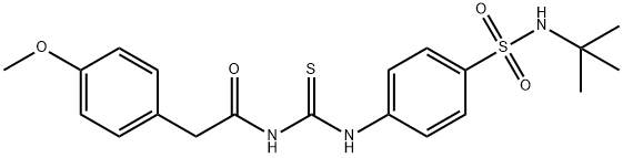 N-[({4-[(tert-butylamino)sulfonyl]phenyl}amino)carbonothioyl]-2-(4-methoxyphenyl)acetamide Structure